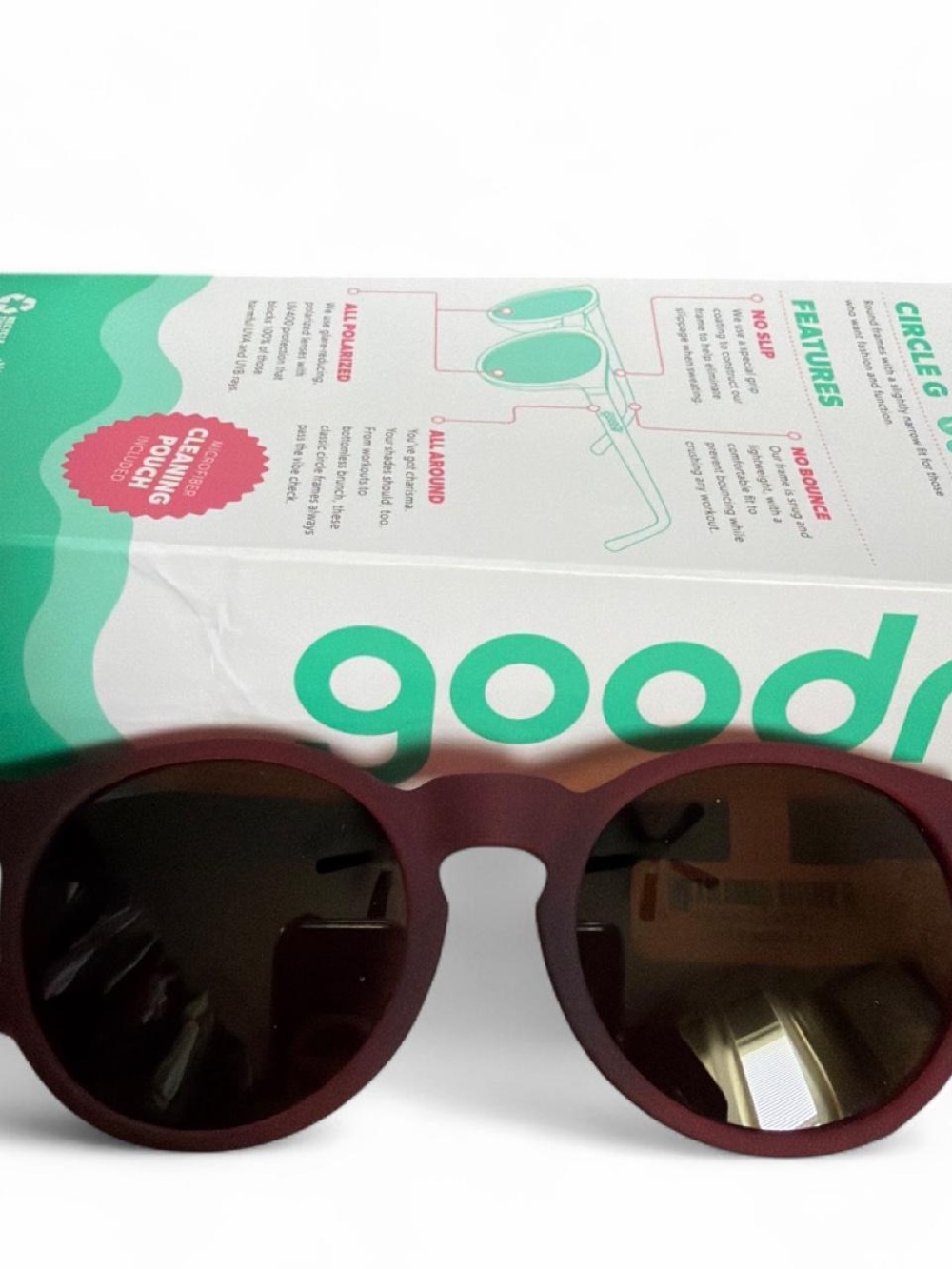 Goodr Women's Burgundy Round Sunglasses
